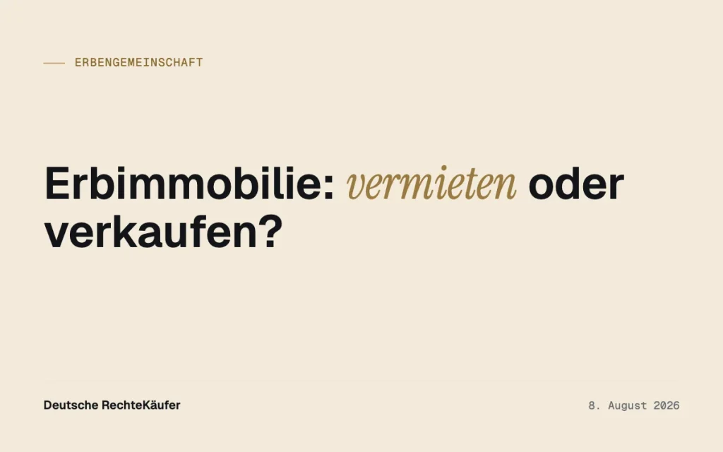 Mieten steigen, Preise stagnieren: Erbimmobilie vermieten?
