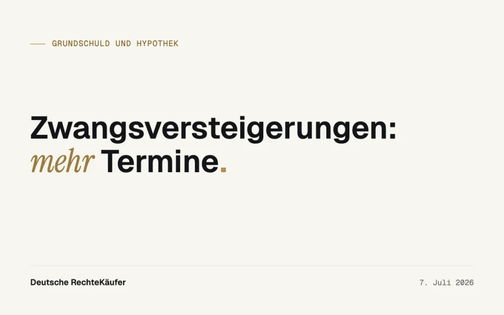 Zwangsversteigerungen 2025: Was die Zahlen Gläubigern sagen