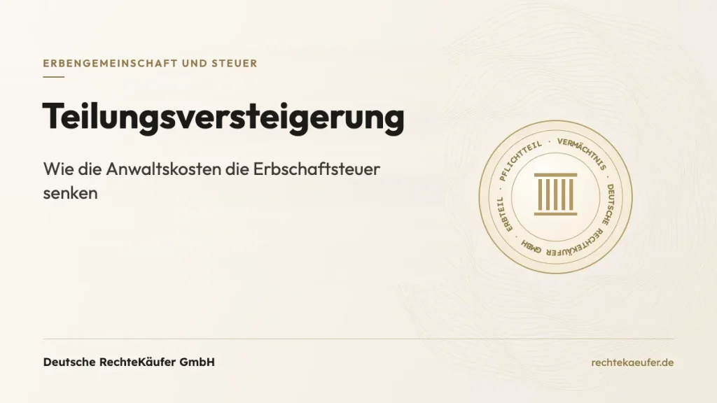 Teilungsversteigerung: Wie die Anwaltskosten Ihre Erbschaftsteuer senken