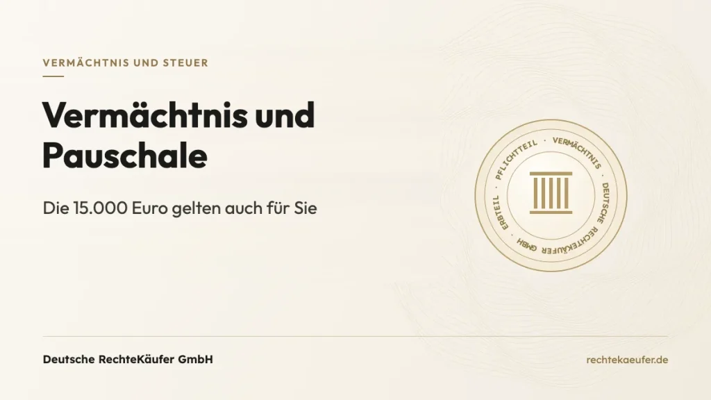 Vermächtnis und Erbschaftsteuer: Die Kostenpauschale gilt auch für Sie